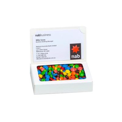 Promotional Bizcard Box with M&M