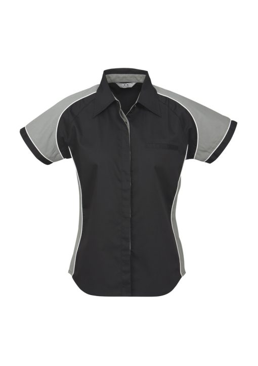 s10122 ladies Nitro Business shirt black grey