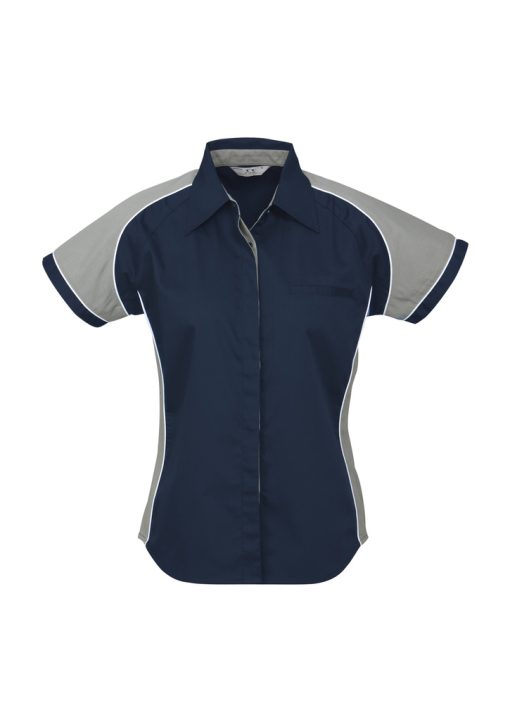 s10122 ladies Nitro Business shirt navy white grey