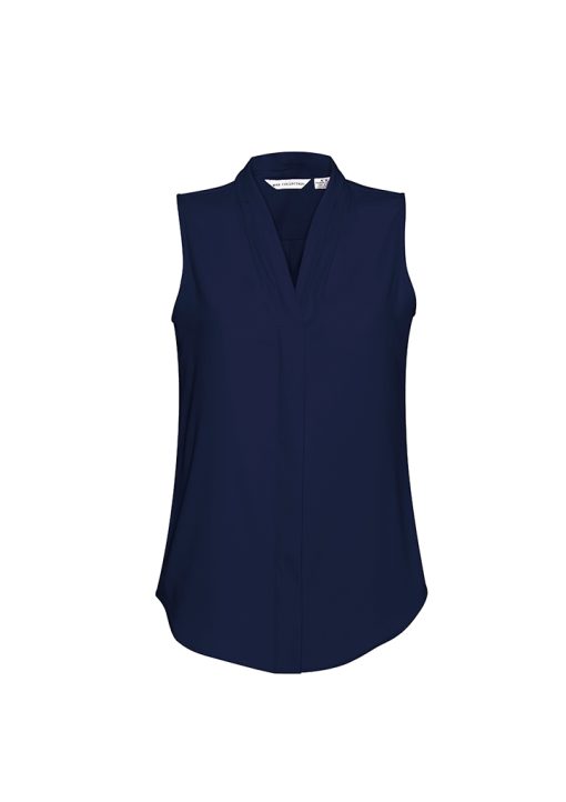 Ladies Madison Sleeveless Blouse - S627LN Midnight Blue