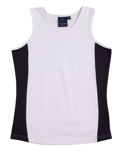 ts17 ladies cool dry singlet white navy