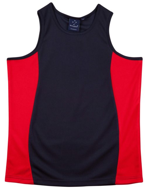 men's cool dry mesh singlet navy and red