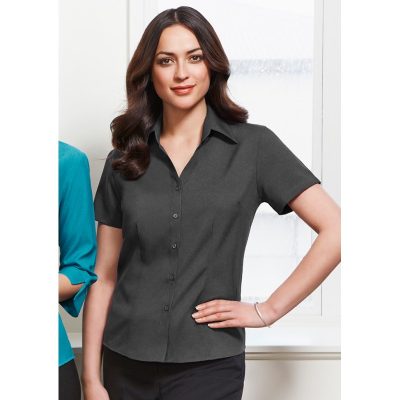 Ladies Plain Business Shirt Short Sleeve